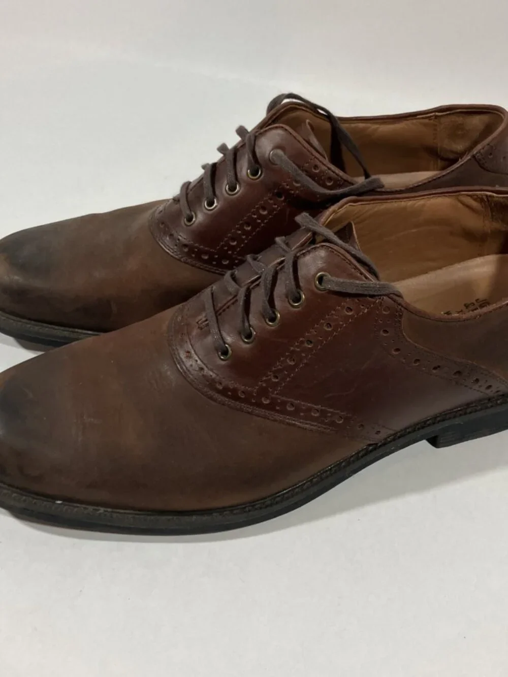 Men’s Leather Johnston And Murphy Dress Shoes Size 11.5 Dual Width